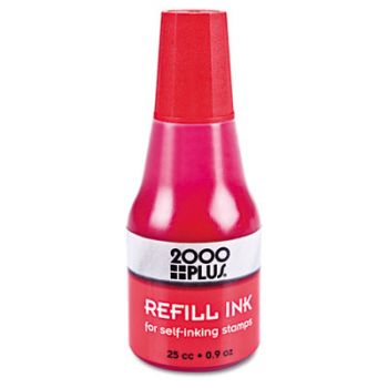 2000 PLUS Self-Inking Refill Ink, Red, 0.9 oz. Bottle
