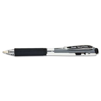 WOW! Retractable Gel Pen, .7mm, Translucent Barrel, Black Ink, Dozen