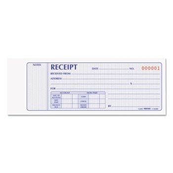 Receipt Book, 2 3/4 x 7, Carbonless Duplicate, 100 Sets/Book