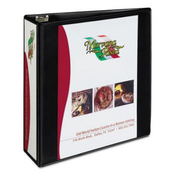 Heavy-Duty Nonstick View Binder w/1-Touch Slant Rings, 3" Cap, Black