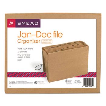 Jan-Dec Indexed Expanding Files, 12 Pockets, Letter, Kraft