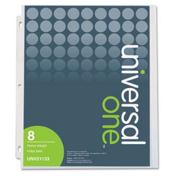 Heavy Weight Sheet Protector with Index Tabs, Nonglare, Clear, 8-Tab, 8/Pk