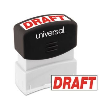 Message Stamp, DRAFT, Pre-Inked/Re-Inkable, Red
