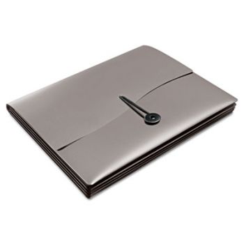 Slide & View Expanding File, 5 Pockets, Polypropylene, Letter, Gray