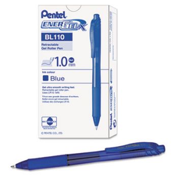 EnerGel-X Retractable Roller Gel Pen, 1mm, Transparent Blue Barrel, Blue Ink