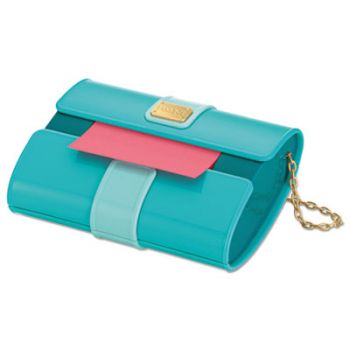 Pop-Up Notes Purse Dispenser, 3 x 3 Pad, Teal