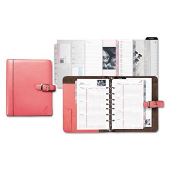 Pink Ribbon Loose-Leaf Organizer Starter Set, 5 1/2 x 8 1/2, Pink/White