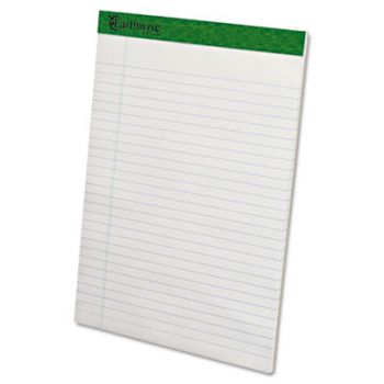 Recycled Writing Pad, 8 1/2 x 11 3/4, White, Dozen