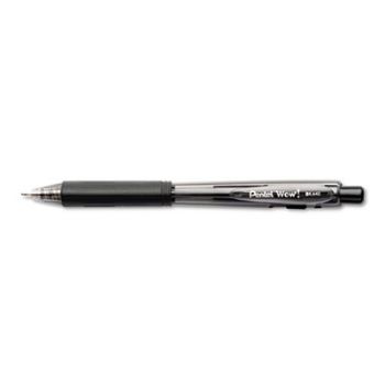 WOW! Retractable Ballpoint Pen, 1mm, Black Barrel, Black Ink, Dozen
