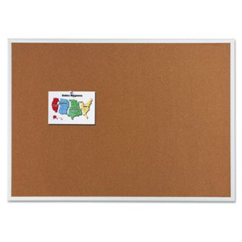 Classic Cork Bulletin Board, 36 x 24, Silver Aluminum Frame
