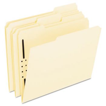 Fastener Folders, 1 Fastener, 1/3 Cut Tabs, Letter, Manila, 50/Box