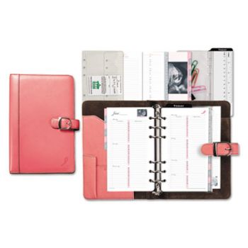 Pink Ribbon Loose-Leaf Organizer Starter Set, 3 3/4 x 6 3/4, Pink/White
