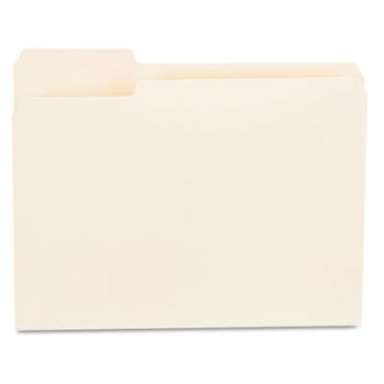 File Folders, 1/3 Cut First Position, One-Ply Top Tab, Letter, Manila, 100/Box
