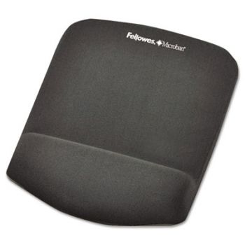 PlushTouch Mouse Pad with Wrist Rest, Foam, Graphite, 7 1/4 x 9-3/8