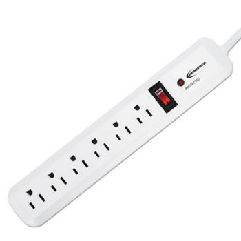 Surge Protector, 6 Outlets, 4 ft Cord, 540 Joules, White