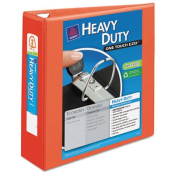 Heavy-Duty View Binder w/Locking 1-Touch EZD Rings, 3" Cap, Orange