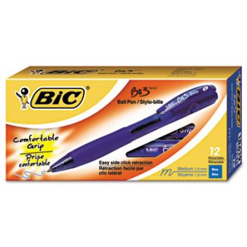 BU3 Retractable Ballpoint Pen, Bold, 1.0mm, Blue
