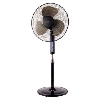 16" Remote Control Stand Fan, Three Speeds, Black