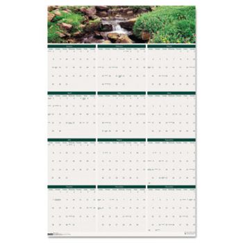 Waterfalls of the World Reverse/Erase Yearly Wall Calendar, 24 x 37, 2021