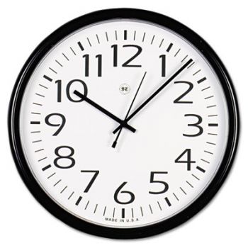 Round Wall Clock, Black, 12"