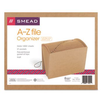 A-Z Indexed Expanding Files, 21 Pockets, Kraft, Letter, Brown