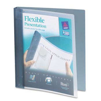 Flexible Round Ring Binder, 11 x 8 1/2, 1" Capacity, Gray