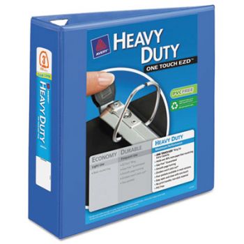 Heavy-Duty View Binder w/Locking 1-Touch EZD Rings, 3" Cap, Periwinkle