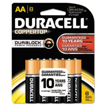 CopperTop Alkaline Batteries with Duralock Power Preserve Technology, AA, 8/Pk