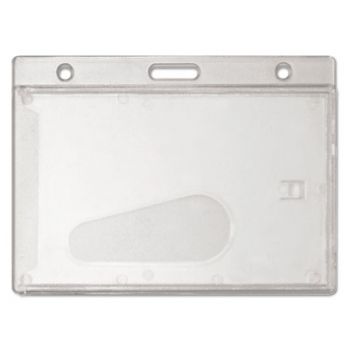 Frosted Rigid Badge Holder, 2 1/8 x 3 3/8, Clear, Horizontal, 25/BX