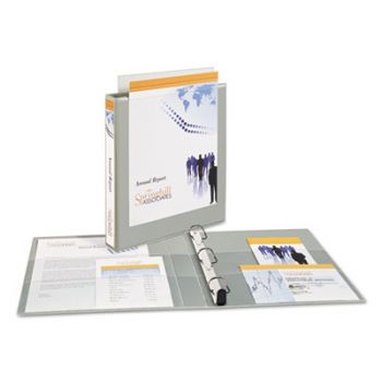 Heavy-Duty Nonstick View Binder w/1-Touch Slant Rings, 1" Cap, Shadow Gray