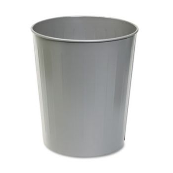 Round Wastebasket, Steel, 23.5qt, Charcoal