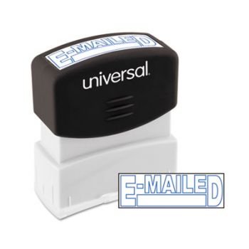 Message Stamp, E-MAILED, Pre-Inked/Re-Inkable, Blue