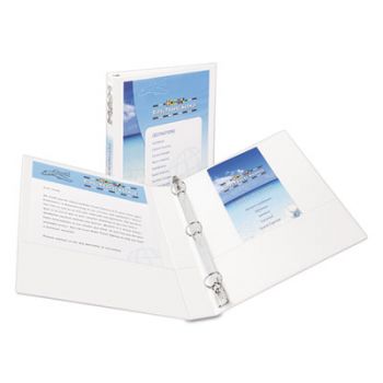 Showcase Economy View Binder w/Round Rings, 11 x 8 1/2, 1" Cap, White