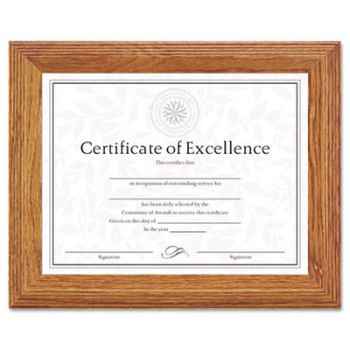 Document/Certificate Frame, Wood, 8-1/2 x 11, Stepped Oak