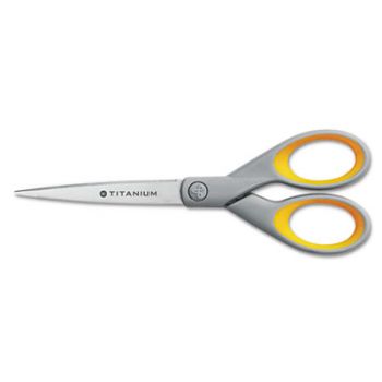 Titanium Bonded Scissors With Soft Grip Handles, 7" Straight