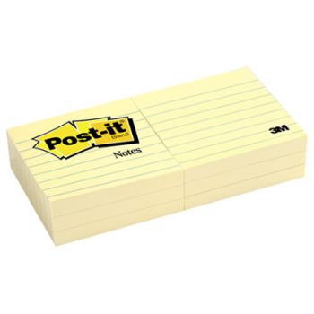 Original Pads in Canary Yellow, 3 x 3, Lined, 100/Pad, 6 Pads/Pack
