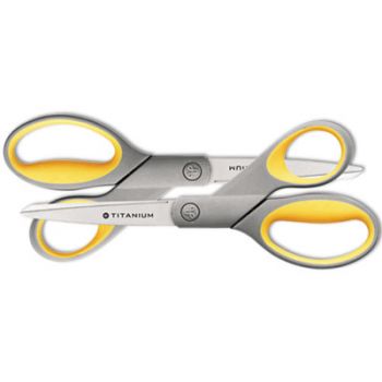 Titanium Bonded Scissors, 8" Straight, 2/Pack