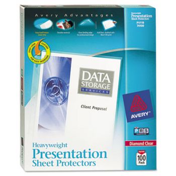 Top-Load Poly Sheet Protectors, Heavy Gauge, Letter, Diamond Clear, 100/Box