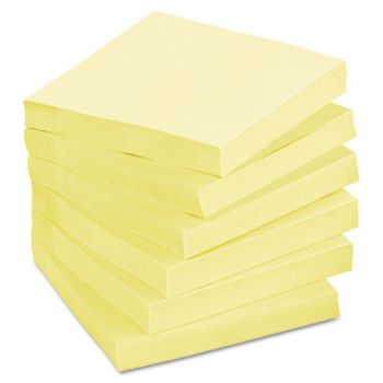 Recycled Notes, 3 x 3, Canary Yellow, 12 100-Sheet Pads/Pack