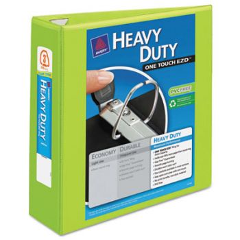 Heavy-Duty View Binder w/Locking 1-Touch EZD Rings, 3" Cap, Chartreuse