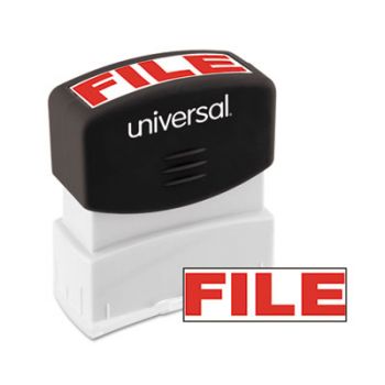 Message Stamp, FILE, Pre-Inked/Re-Inkable, Red