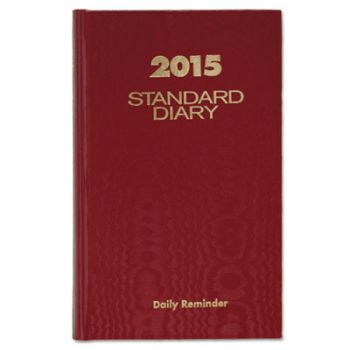 Standard Diary Recycled Daily Reminder, Red, 4 3/16 x 6 1/2, 2016