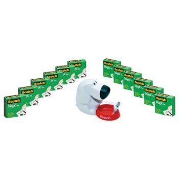 Dog Tape Dispenser Value Pack, 1" Core for up to 3/4" Tapes