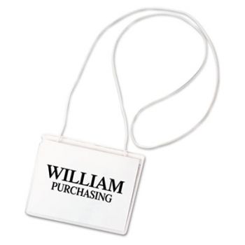 Name Badge Kits, Top Load, 4 x 3, White, Elastic Cord, 50/Box