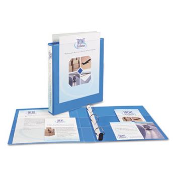 Heavy-Duty Nonstick View Binder w/1-Touch Slant Rings, 1" Cap, Light Blue
