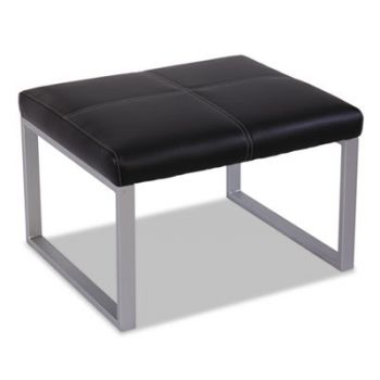 Ispara Series Cube Ottoman, 26-3/8 x 22-5/8 x 17-3/8, Black/Silver