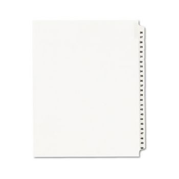 Avery-Style Legal Side Tab Divider, Title: 26-50, Letter, White, 1 Set