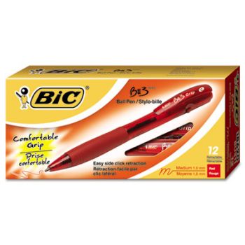 BU3 Retractable Ballpoint Pen, Bold, 1.0mm, Red