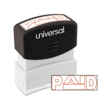 Message Stamp, PAID, Pre-Inked/Re-Inkable, Red