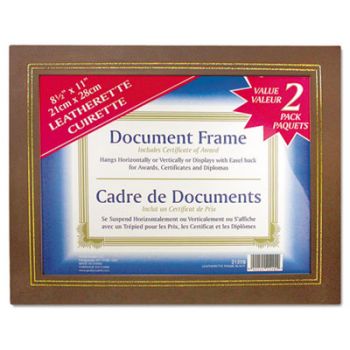 Leatherette Document Frame, 8-1/2 x 11, Espresso Brown, Pack of Two